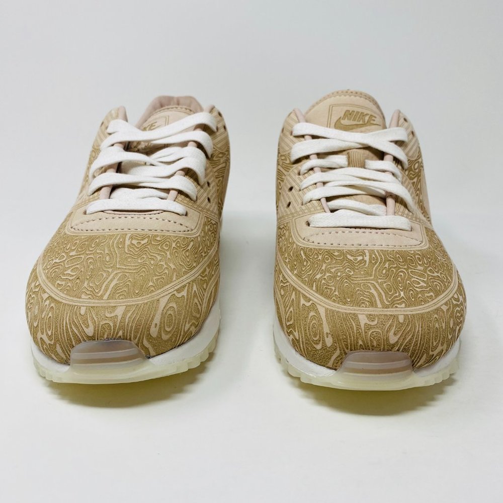 Nike Mens Air Max 90 QS Laser Brown Leather Lace Up Low Top Sneaker Shoes Sz 8.5 - Picture 2 of 6